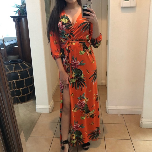 Tropical Print Dress - Picture 1 of 5